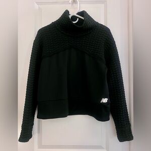 New Balance Women's Textured Black Mockneck Sweatshirt